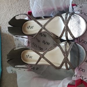 Ladies pewter high heel shoes